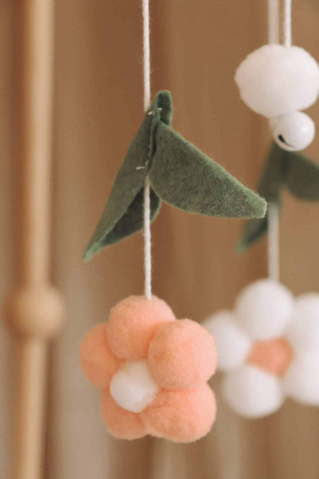 Handmade Pink Bees baby mobile