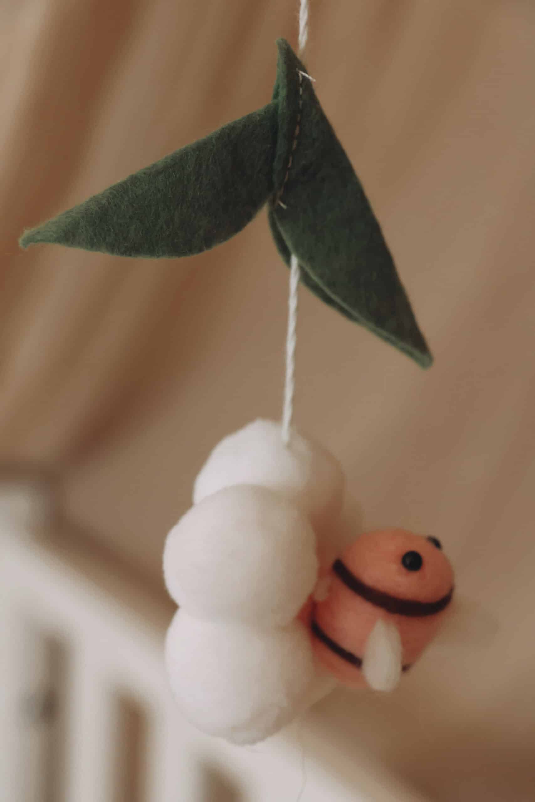 Handmade Pink Bees baby mobile