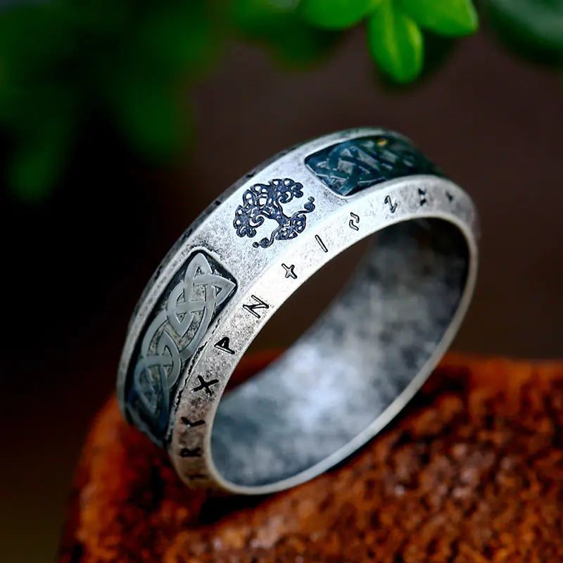 Vintage Tree of Life Stainless Steel Ring
