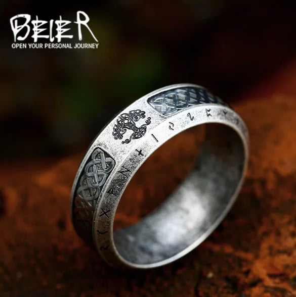 Vintage Tree of Life Stainless Steel Ring
