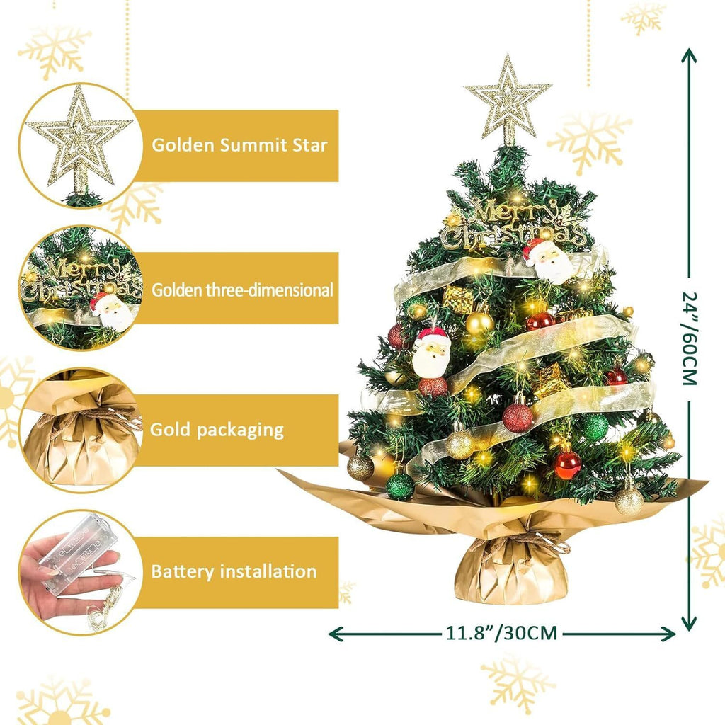 Mini Christmas Tree With LED Lights Small Artificial Christmas Tree Decoration